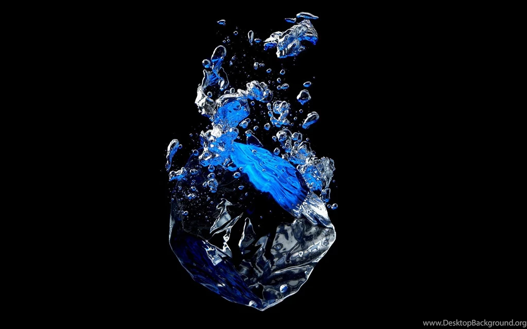 Ice Cube Falling Into Water Against A Black Backgrounds With ...