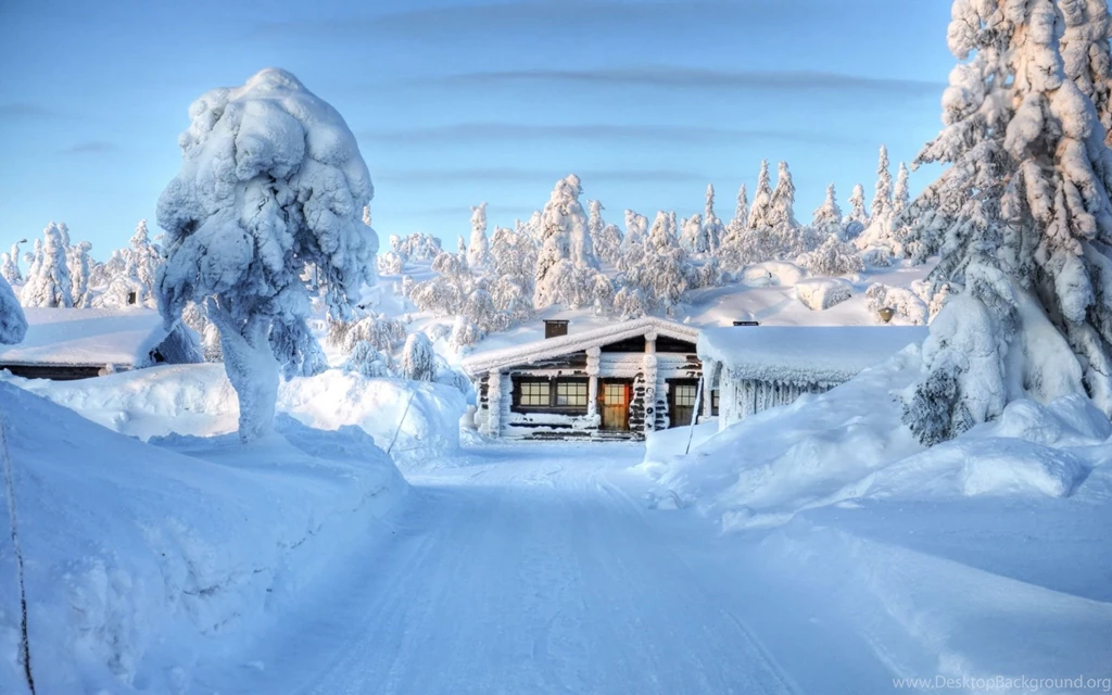 Snow House Besides The Road Wallpapers 28183