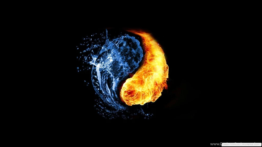 Water Abstract Fire Yin Yang Ying Yang Black Backgrounds