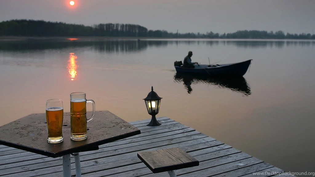 Wallpaper 3840×2160 beer fisherman fishing boat wine glasses ...