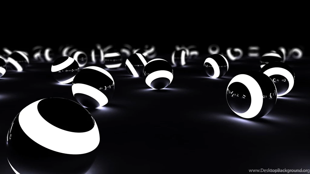 Download 1920x1080 Glowing 3D Spheres In The Dark Wallpapers