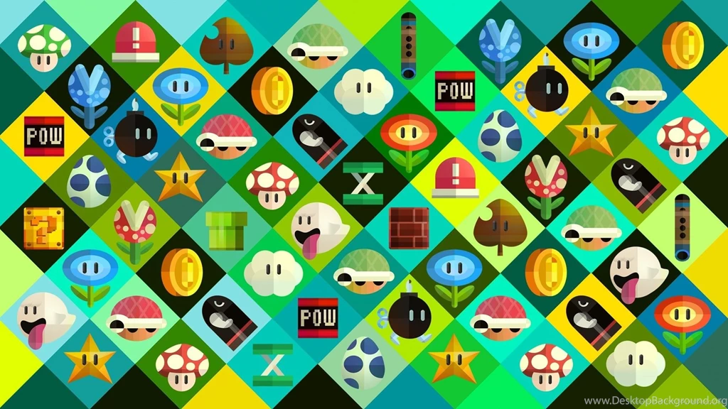 Download 1920x1080 Super Mario Colorful Patter Wallpapers