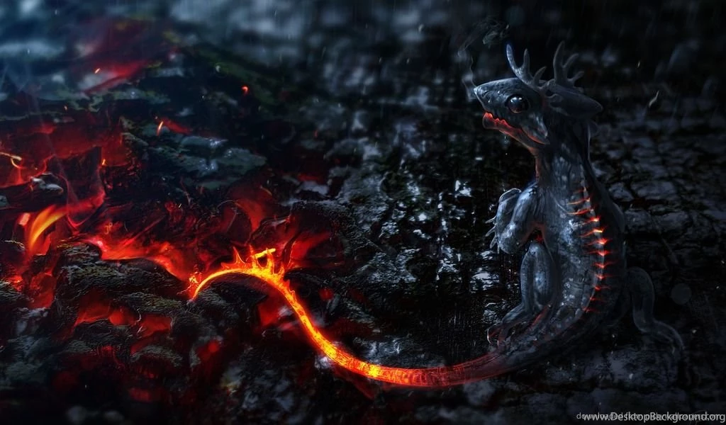 Download 1024x600 3D Lava Dragon Baby Wallpapers