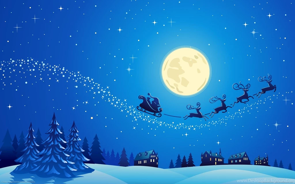 Download 1680x1050 Santa Into The Winter Christmas Night 2 Wallpapers