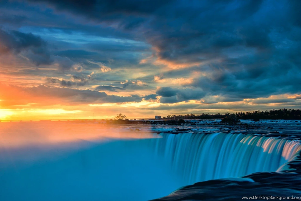 Waterfalls: Waterfall Sunset Clouds Sky Splendor Water Nature Cool ...