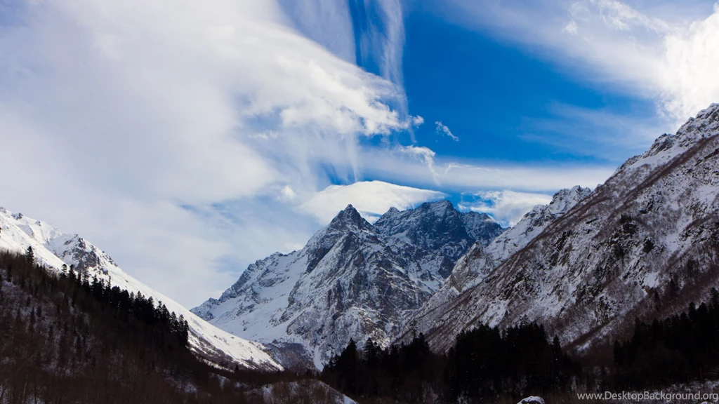 Download Wallpapers 2560x1440 Mountains, Caucasus, Snow, Dombai ...