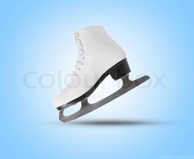 Image Of Figure Skate On Blue Backgrounds