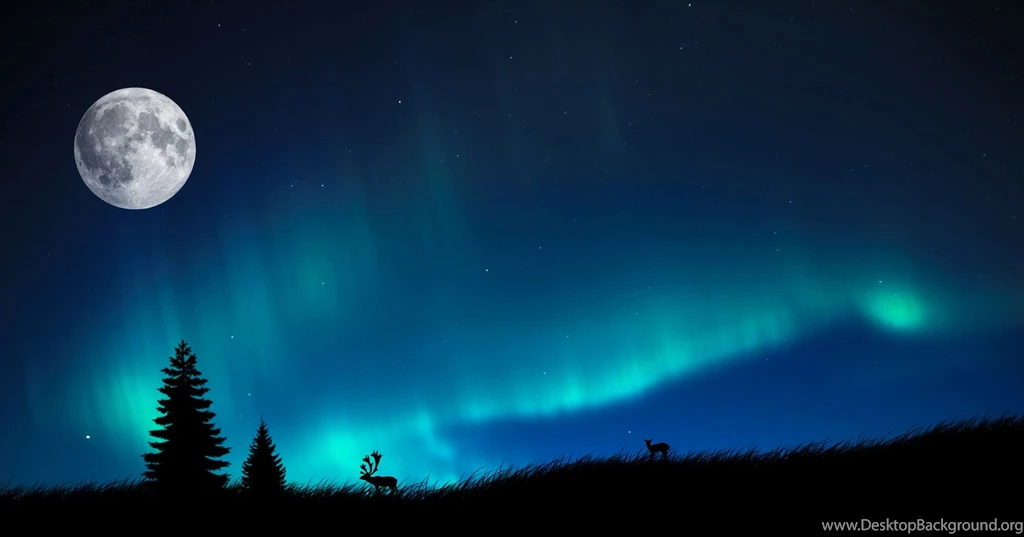 Blue Aurora Borealis Wallpaper.