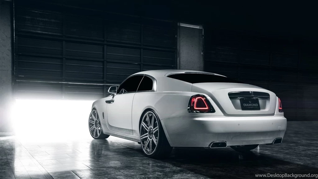 HD Backgrounds Rolls Royce Wraith White Rear View Sports Car Luxury ...