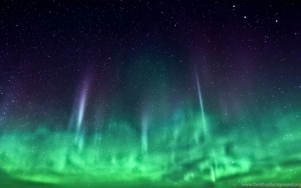 Green Light Sky Aurora Borealis Stars Northern Space Wallpapers ...