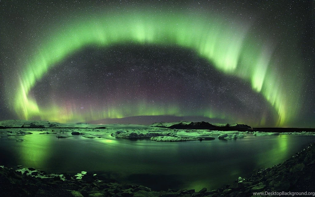 Aurora Night Sky Green Light Wallpapers