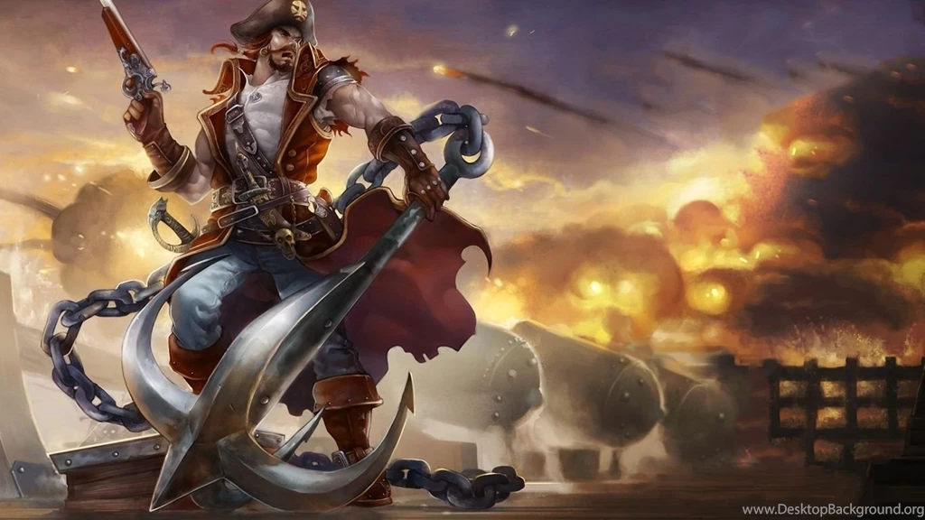 1366x768 League Of Legends, Weapons, Pirate, Anchor, Gangplank ...