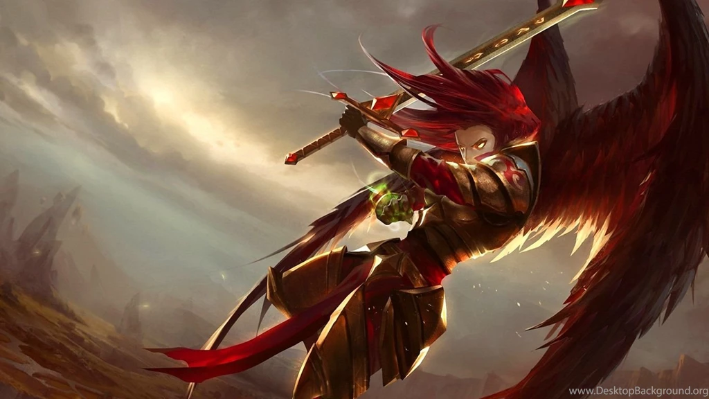 1366x768 Kayle Art League Of Legends Wallpapers