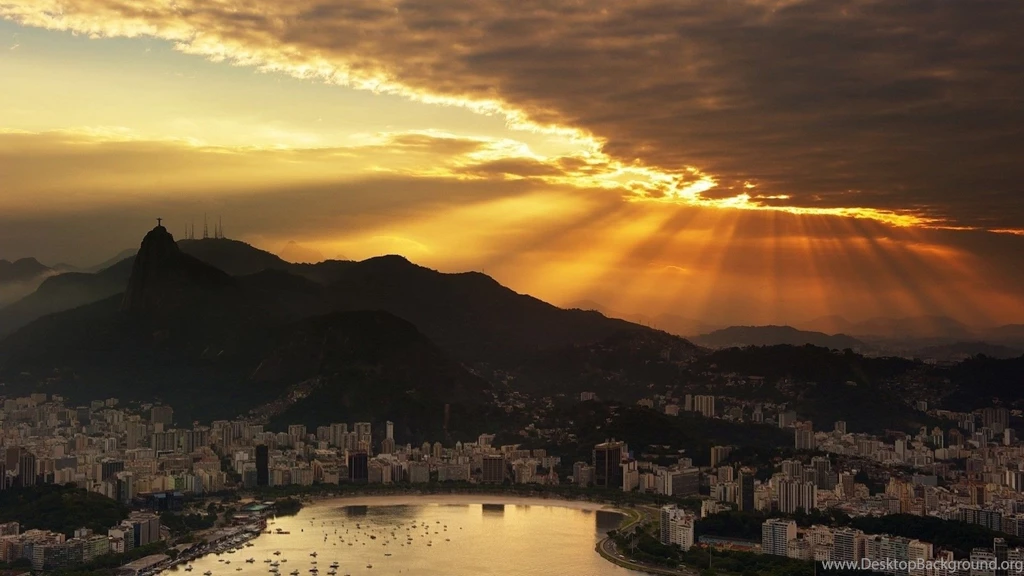 Rio De Janeiro Brazil At Sunset Wallpapers Free Rio De Janeiro ...