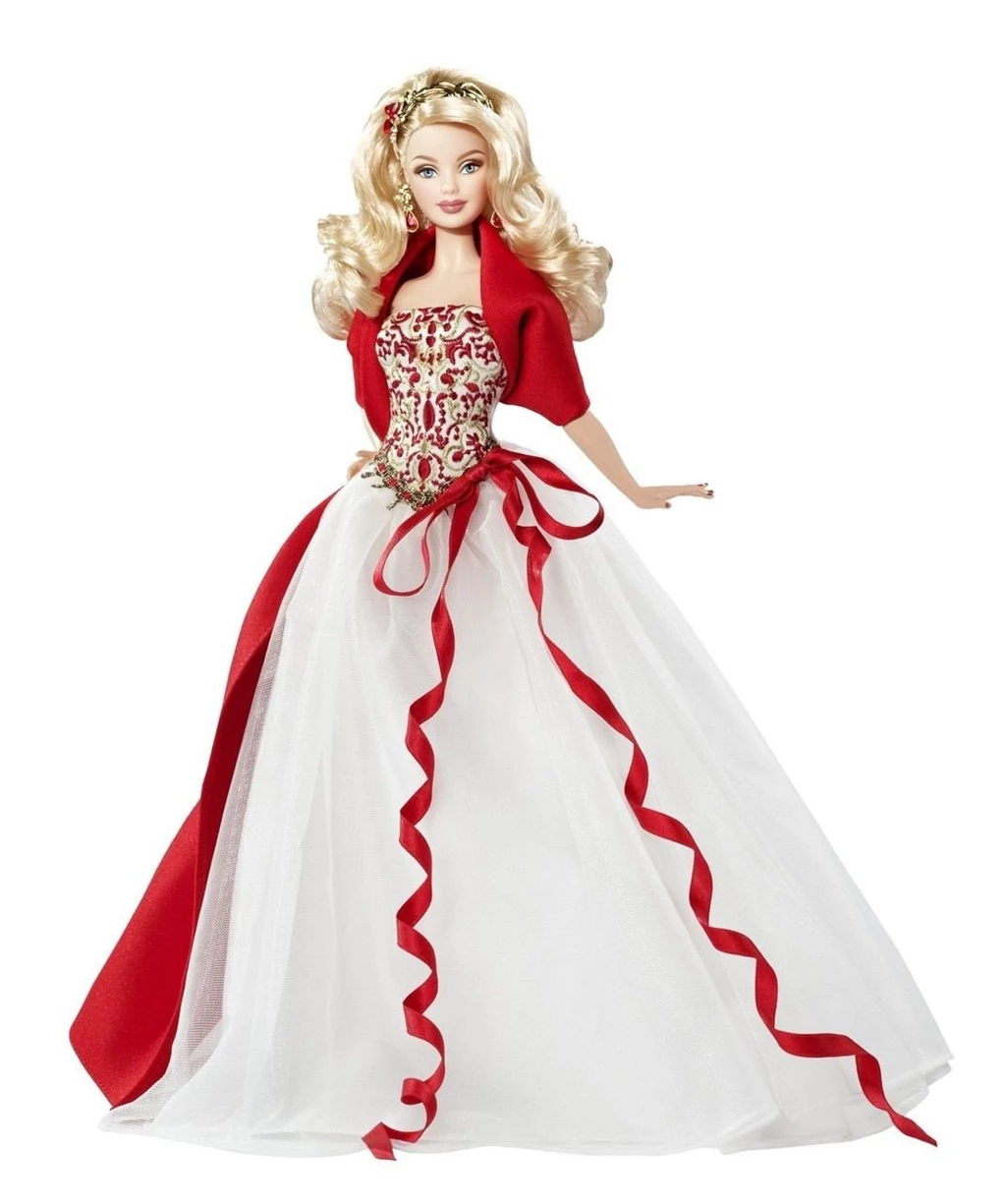 Barbie doll in top red dress