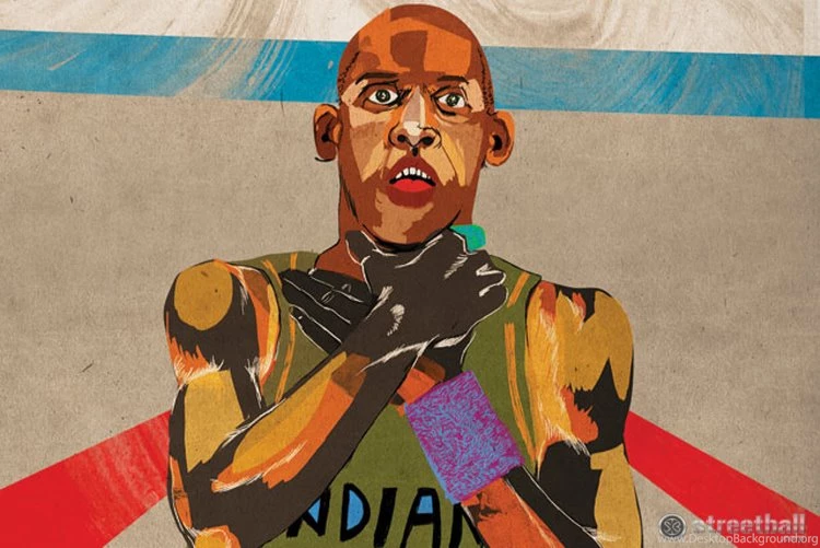 Reggie Miller Choke Sign Streetball