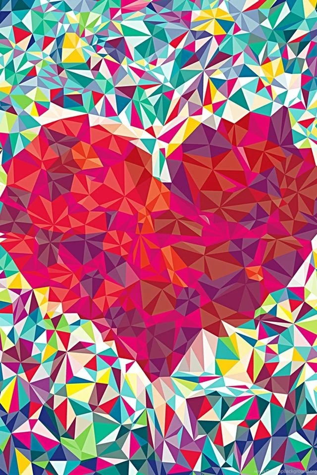 Pixel heart love abstruct wallpaper iPhone4_640x960