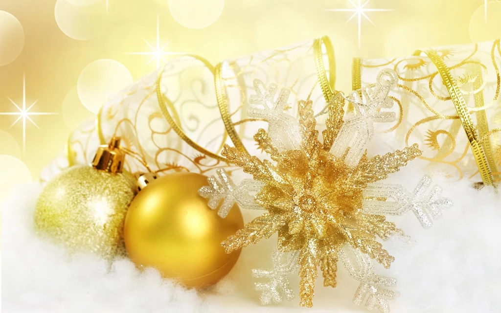 Golden Christmas Ornaments Christmas Wallpapers (22229809) Fanpop