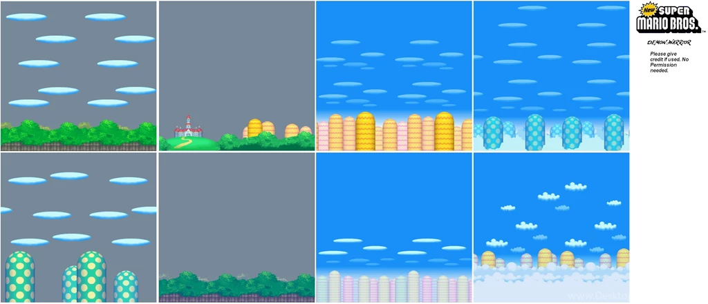 DS New Super Mario Bros. Grassland And Sky The Spriters Resource