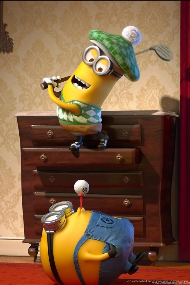 Download Despicable Me 2 Minions Playing Golf Wallpapers For iPhone 4