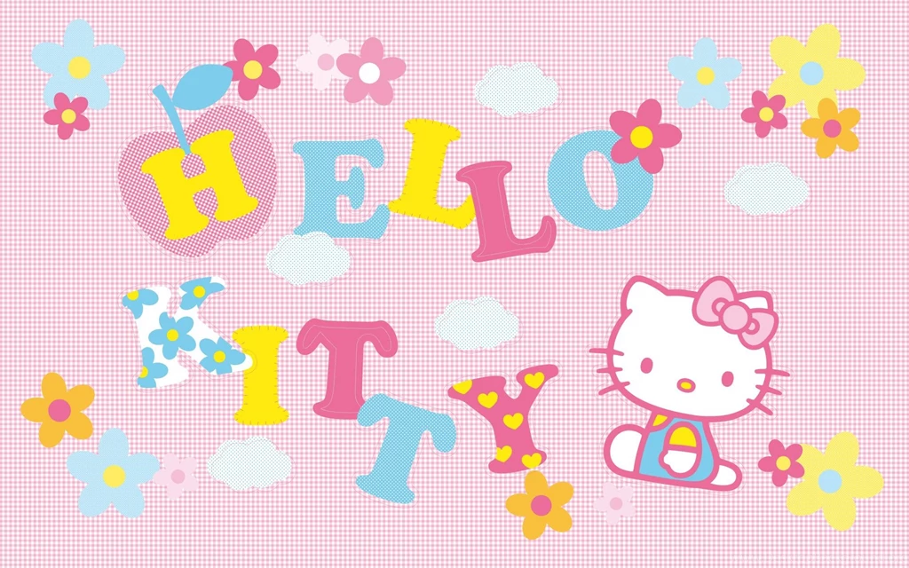Cute Pink Patchwork Hello Kitty Wallpapers Cute Wallpapers