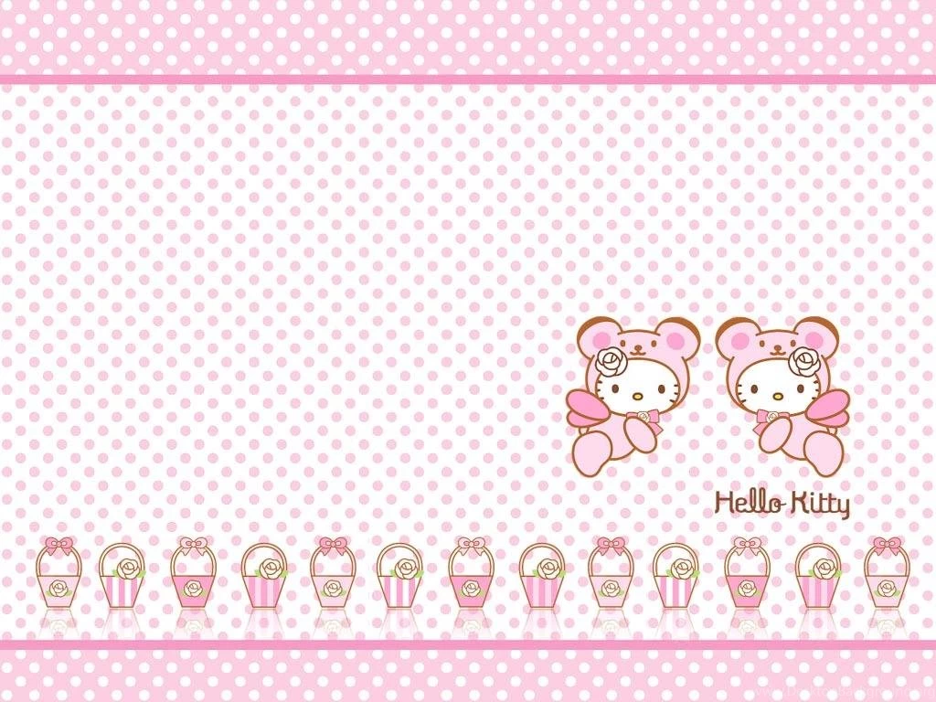Download Hello Kitty Bow Cute Dress Pink Wallpapers 1024x768