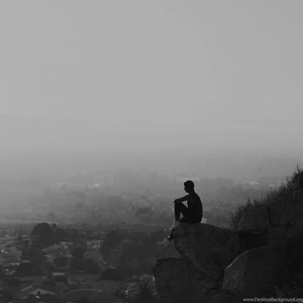 Morning Mountain Dark Girl Alone After Running iPad Wallpapers ...