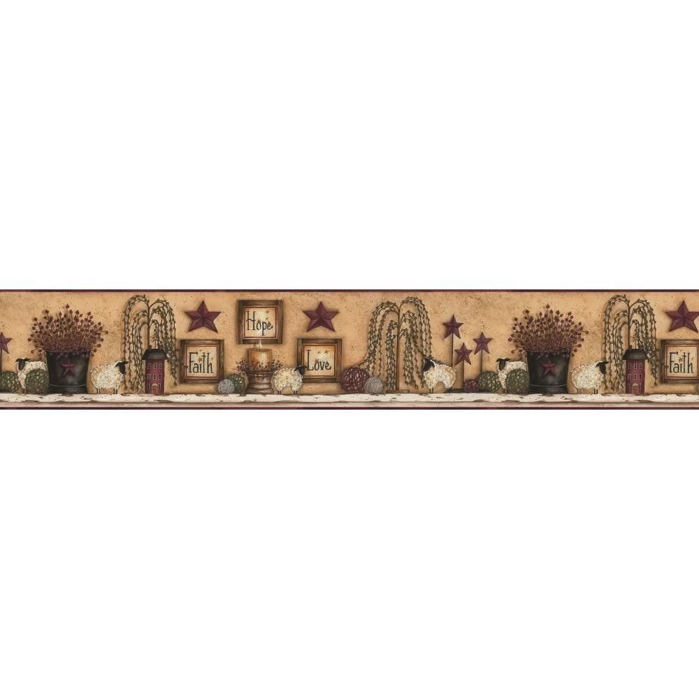 Welcome Home Faith Hope Love Shelf 15' X 6" Scenic Border ...