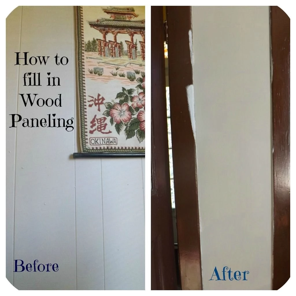 Confessions Of An ADD Housewife: How To Fill In Wood Paneling