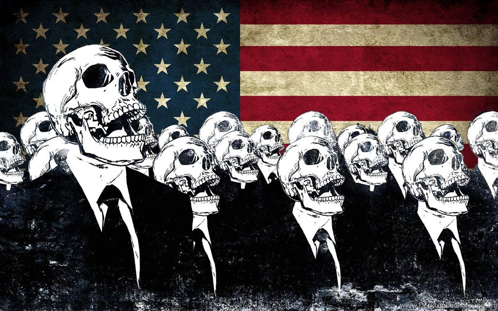 Skeletons In Suits On The Backgrounds Of The USA Flag Wallpapers ...