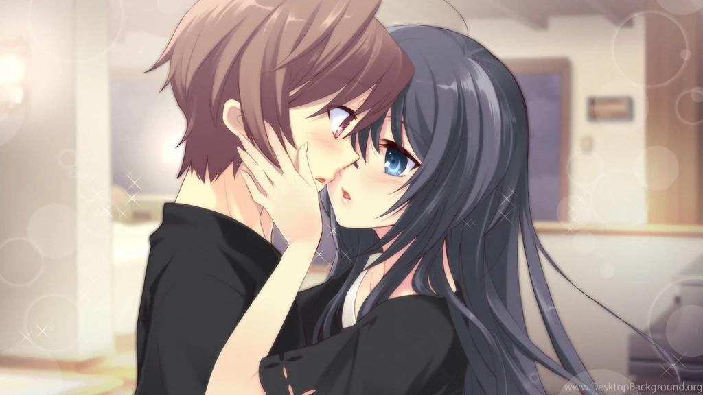 Download Wallpapers 1920x1080 Anime, Boy, Girl, Tenderness, Kiss ...