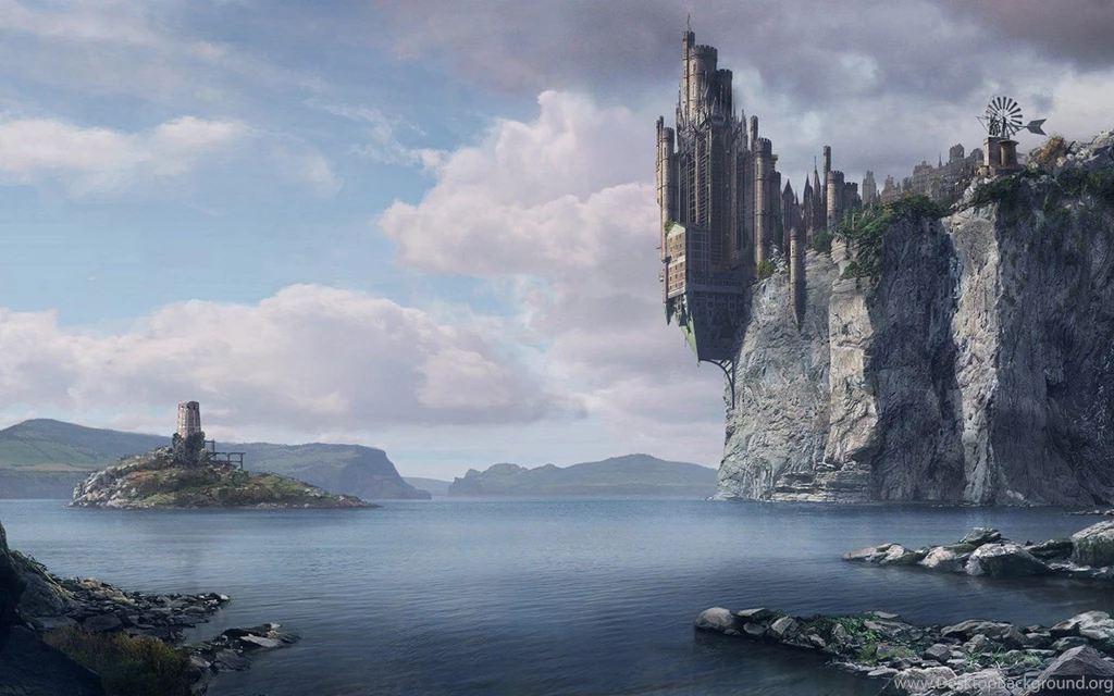 Ocean Castles Cliffs Fantasy Art Towns Artwork Wallpapers ...