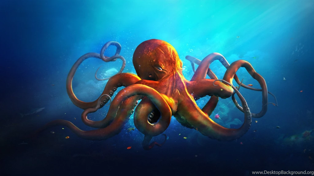 Underwater World Animals Octopus Ocean Sea Fantasy Artwork Art ...
