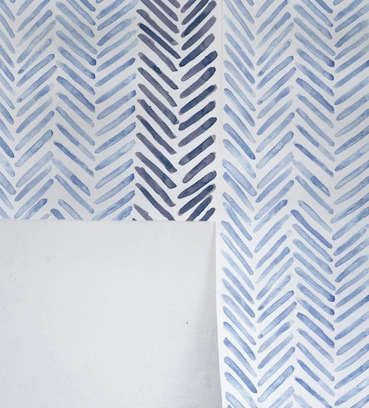 Blue Striped Wallpapers Printed In The UK By OccipintiOccipinti