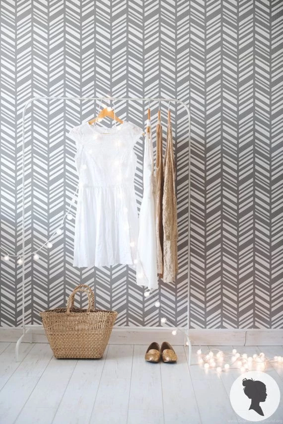 Self Adhesive Herringbone Pattern Removable Wallpapers By Livettes