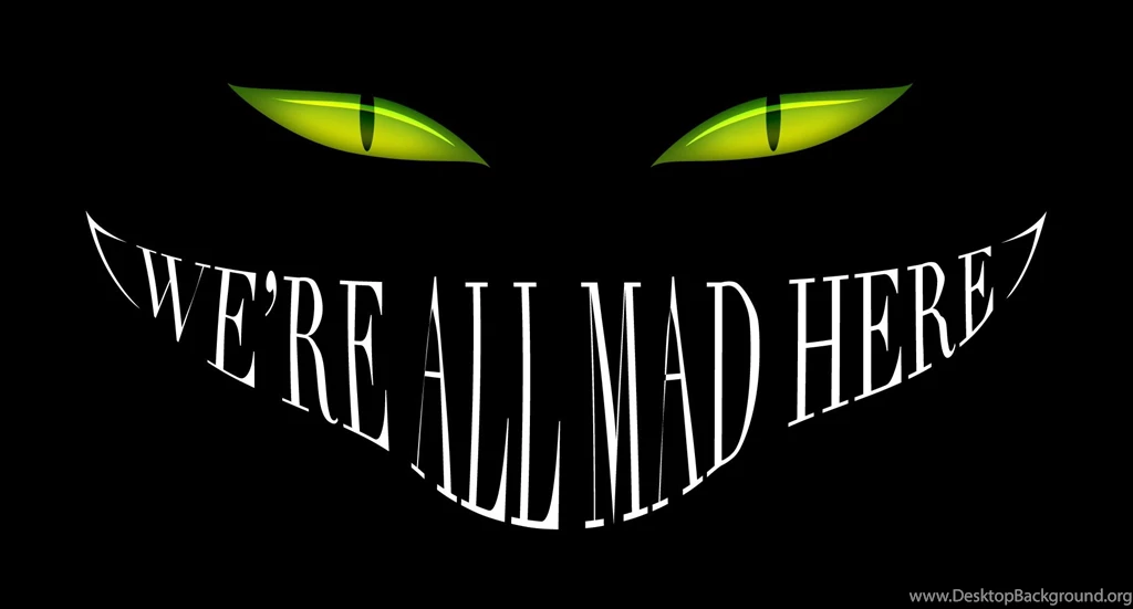 Alice In Wonderland Smile Cheshire Cat Black Mad Eyes Dark ...