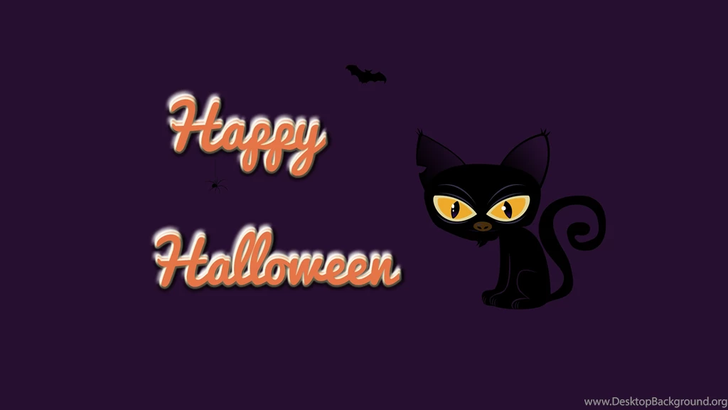 Spooky Black Cat On Halloween Wallpapers 24750