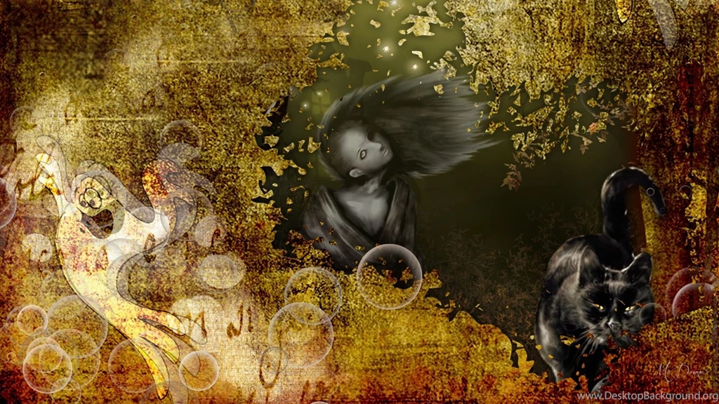 Cats: Black Cat Halloween Fall Ghosts Autumn Spirits Haqlloween ...