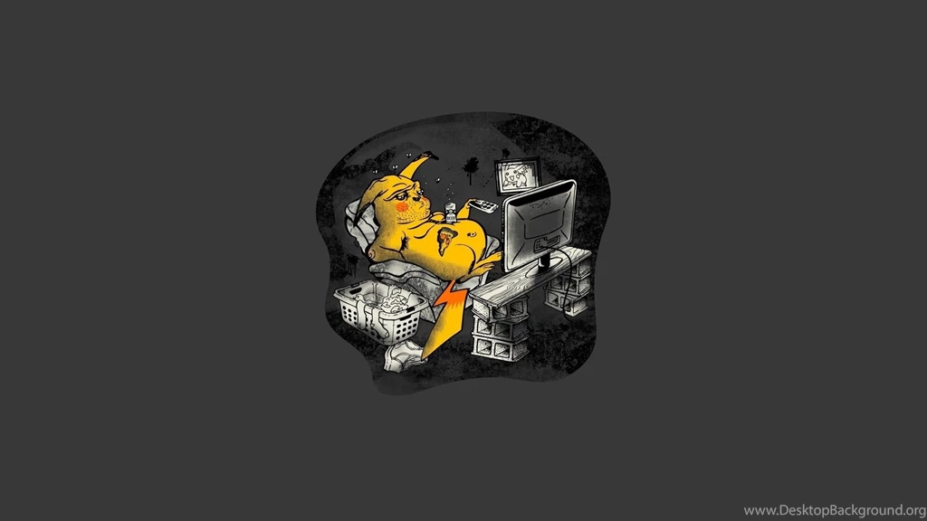 Pikachu Pokemon Abstract Cartoons Simple Wallpapers