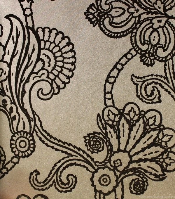 Mulberry Designer Wallpapers Imperial Marquise Damask Gold Plum