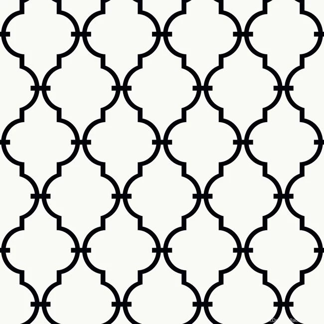 YS9100 Black & White Modern Trellis Wallpapers By York