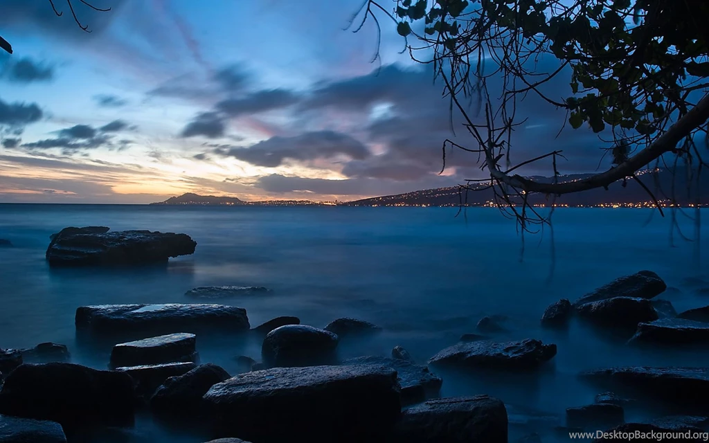 Nice Ocean And City Landscape On The Horizon   1680x1050 ...