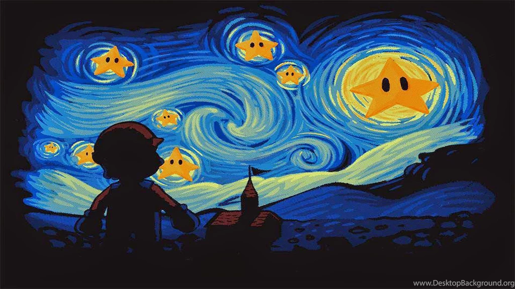 mario starry night 1920x1080 wallpapers desktop background