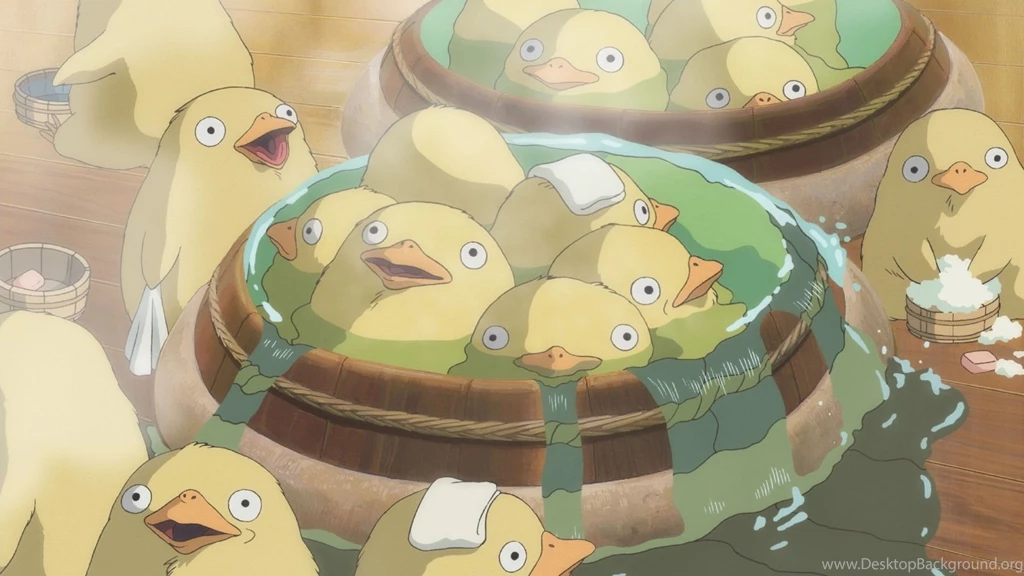 Hayao Miyazaki Spirited Away Bathing Birds Best Widescreen