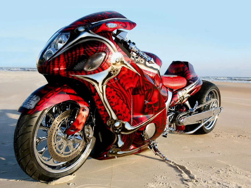 Customized Red Suzuki Hayabusa 4K Wallpapers
