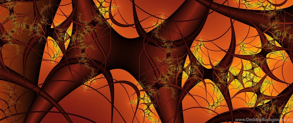 Download Wallpapers 2560x1080 Black, Orange, Blood Vessels, System ...