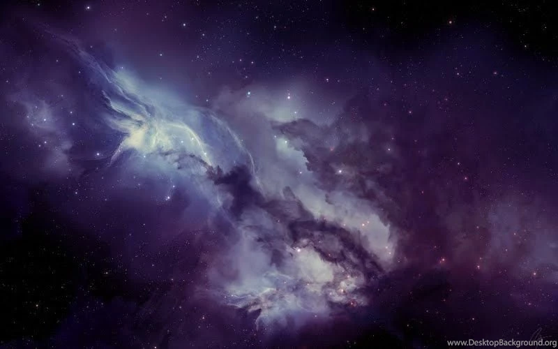 A Purple Nebula In Starry Galaxy Wallpapers