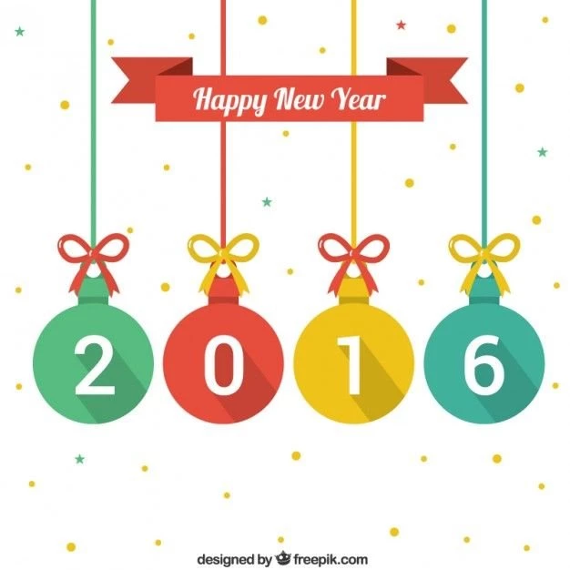 Happy New Year Backgrounds With Christmas Baubles Vector