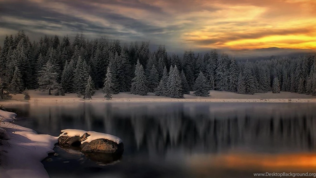 Serene Winter Sunset Wallpapers (