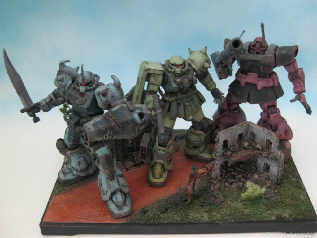 1/144 Gunpla Diorama: “ZEON Team!” Modeled By Mister_P. Full ...